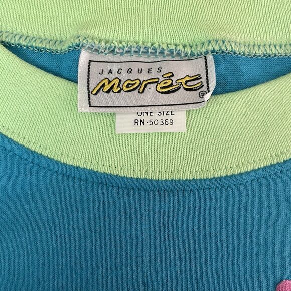 Vintage Jacques Moret 80s Neon Capri Leggings & Top Set Exercise Dance Party - Picture 6 of 11